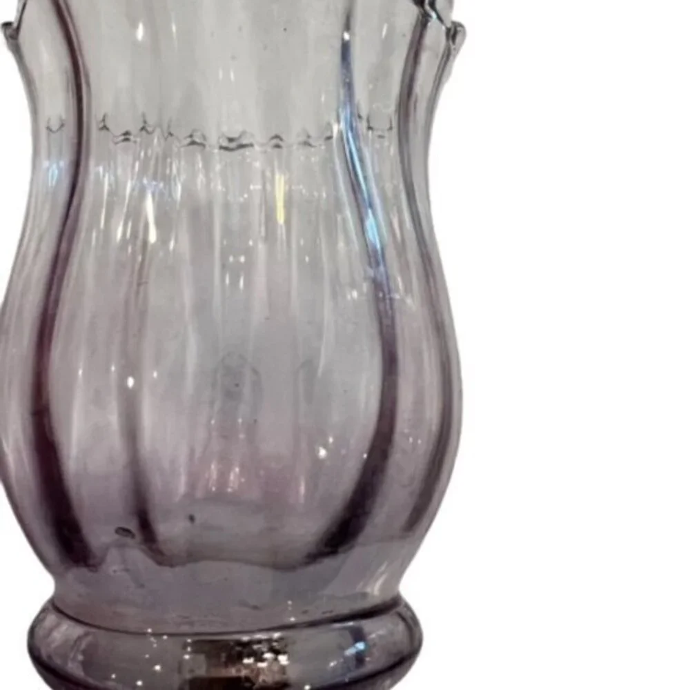 Light Purple Glass CANDLE HOLDER Cottagecore Farmhouse 4